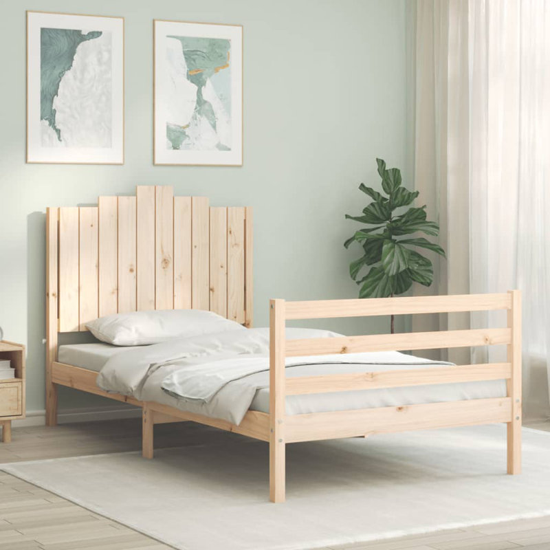 Kestner Solid Wood Bed, 140 x 190cm, Natural