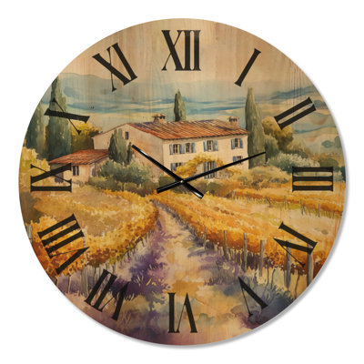 Tuscan Vineyard Villa II - Kitchen Wood Wall Clock