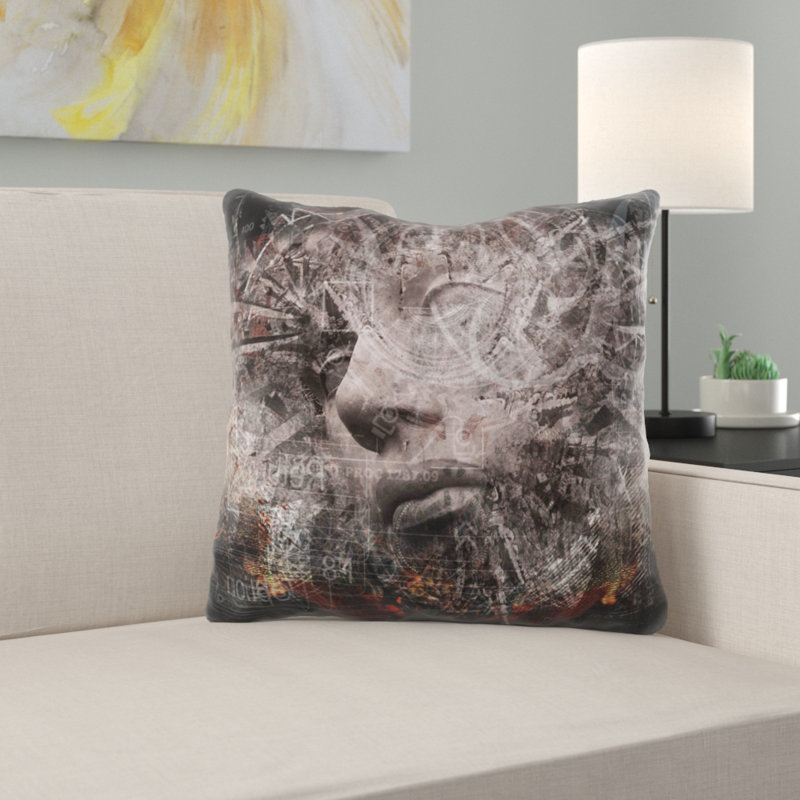 Coussin décoratif Moreira, Microsuède, Intérieur