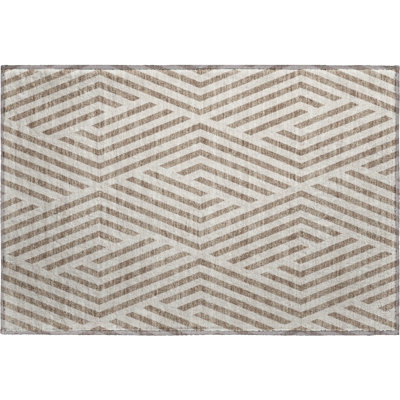 Premium Machine Washable Cerrito AMF550 Taupe Rug