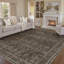 Tapis floral rétro gris brun-111690529