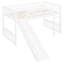 Lit mezzanine blanc avec lit en bois massif pour une belle glissade dans la chambre à coucher