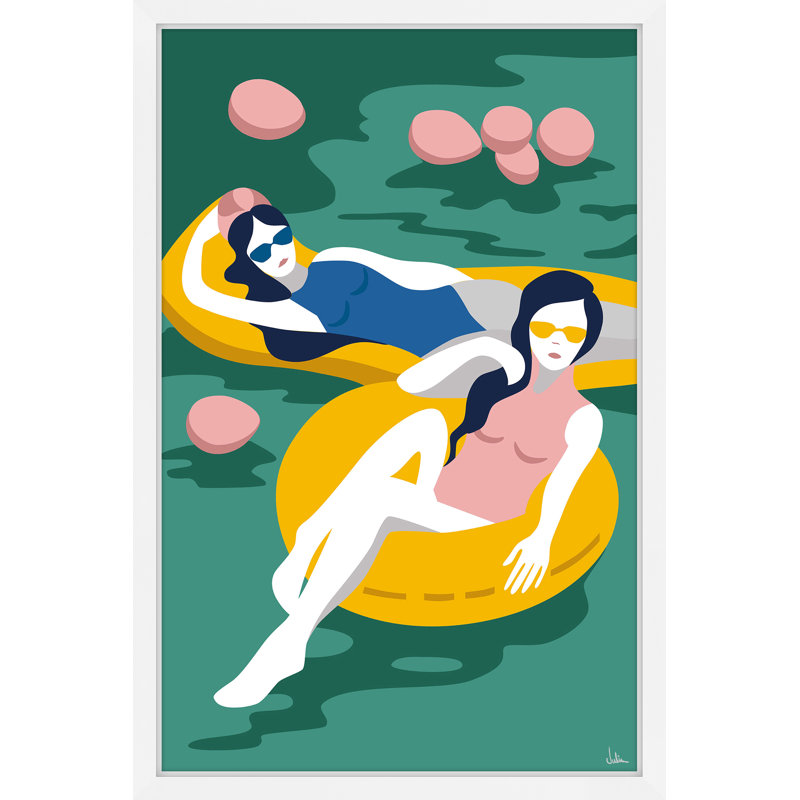 "filles flottant" , impression encadrée, H 45 po x l 30 po