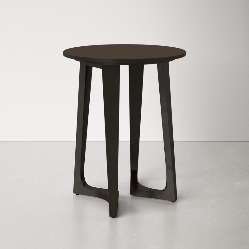 Espresso Sheesham Solid Wood Round Modern End Table