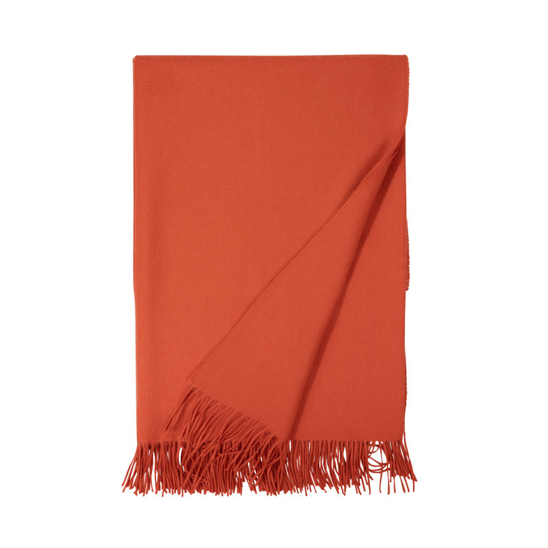 Madison Woven Baby Alpaca Throw Blanket, Tigerlily Orange
