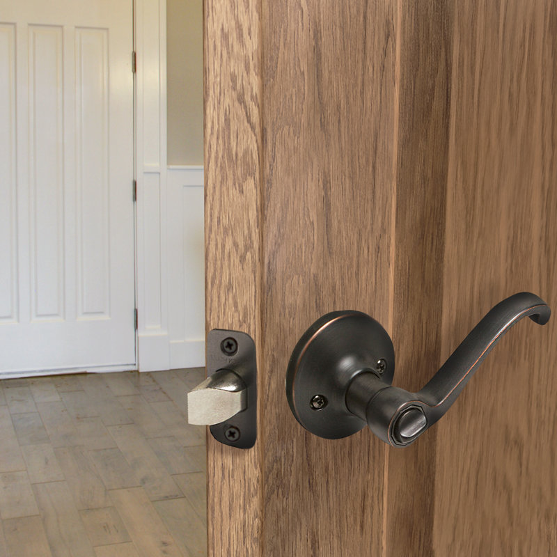 Scroll Privacy Bed/Bath Door Lever, Oil Rubbed Bronze, 2-Way Latch