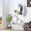 Armoire de chambre à coucher fabriquée avec armoire à chaussures, étagère suspendue, rangement spacieux en miroir dans un style moderne