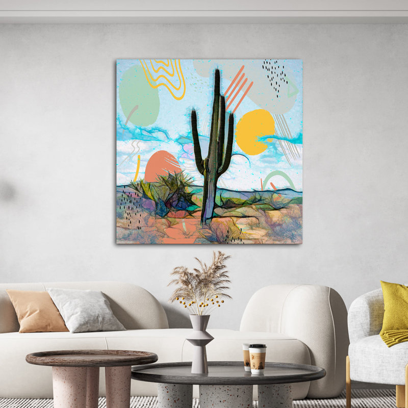 Watercolor Cactus 526 - Impression sur toile tendue, H 8 po x l 8 po x P 1,5 po