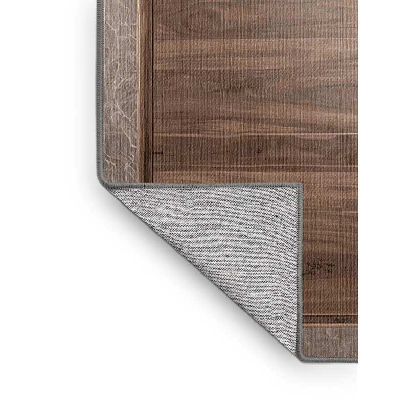 Machine Washable Gray Area Rug, Rectangle 7' x 10'