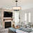 5 - Light 19.69“ Modern Drum Chandelie With White Fabric Drum Shade For Kitchen Island Living Room Bedroom-118849922