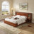 Modern Upholstered Platform Bed with Built-in Storage, Queen, Ochre Linen-1401482595-1401482525