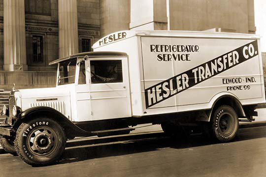 « hesler transfer my. camion livraison avec réfrigérateur service », reproduction de photo, 20 po x 30 p