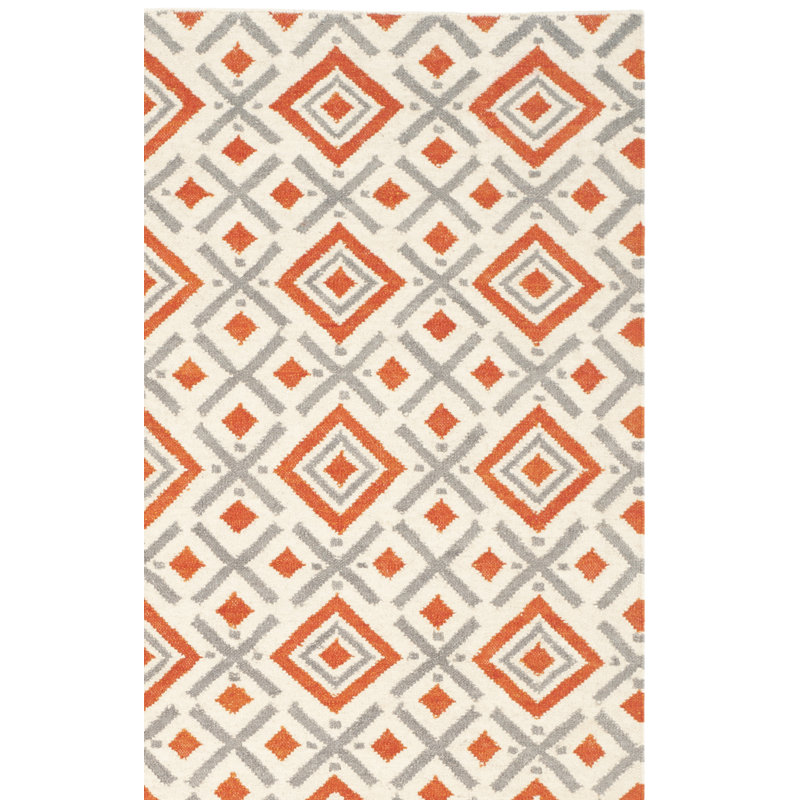 Tapis géométrique en laine tissé à la main Estevez, Rectangle 4 pi x 6 pi