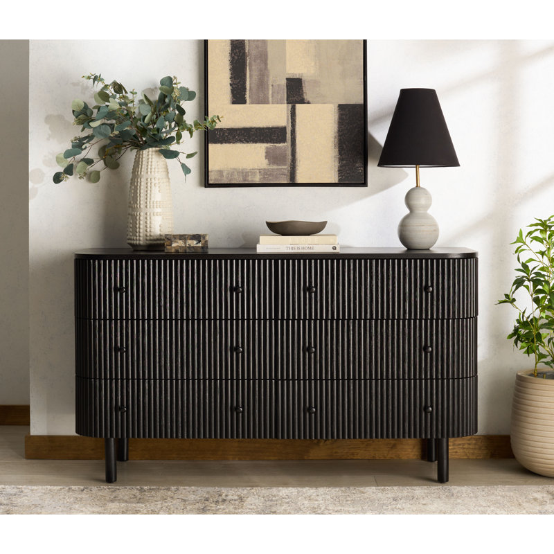 Commode 6 tiroirs Shelbie, Noir