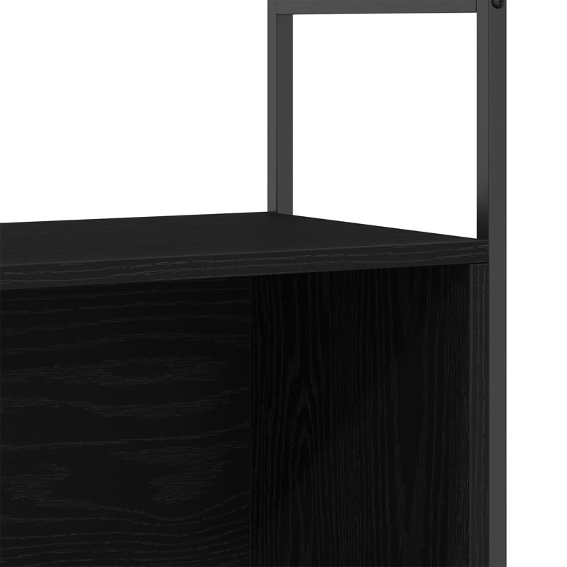 Bookshelf Engineered Wood, Metal Medium Bookshelves, Black Oak