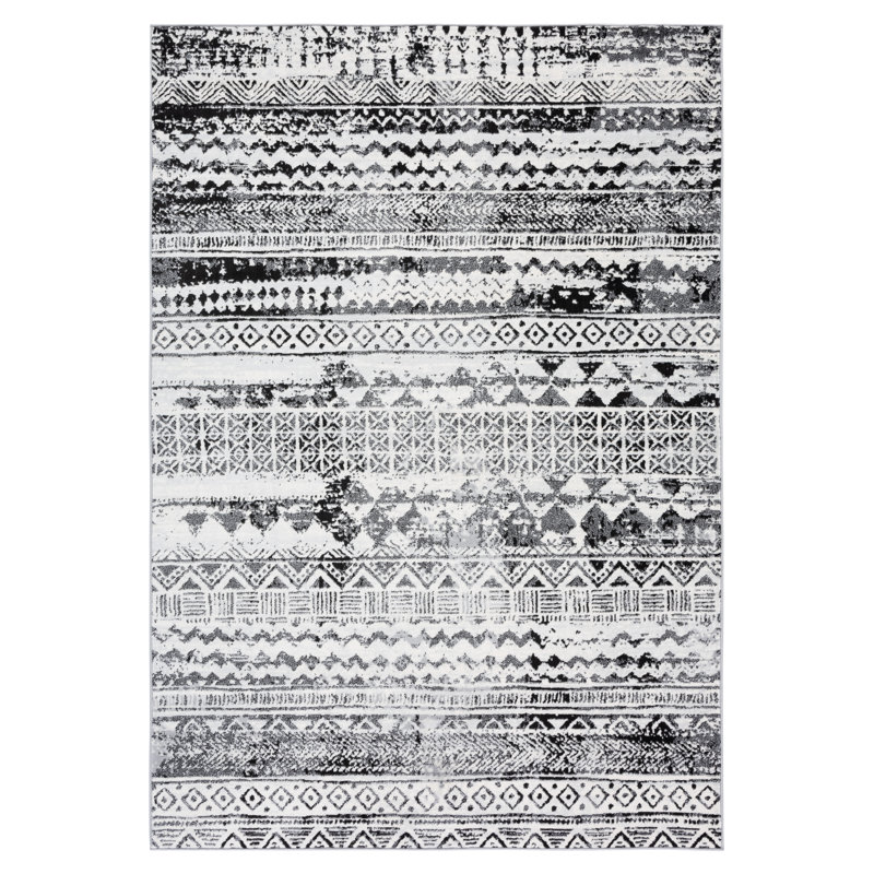Tapis géométrique Brentwood Performance, Rectangle 5 pi 3 po x 7 pi 6 po