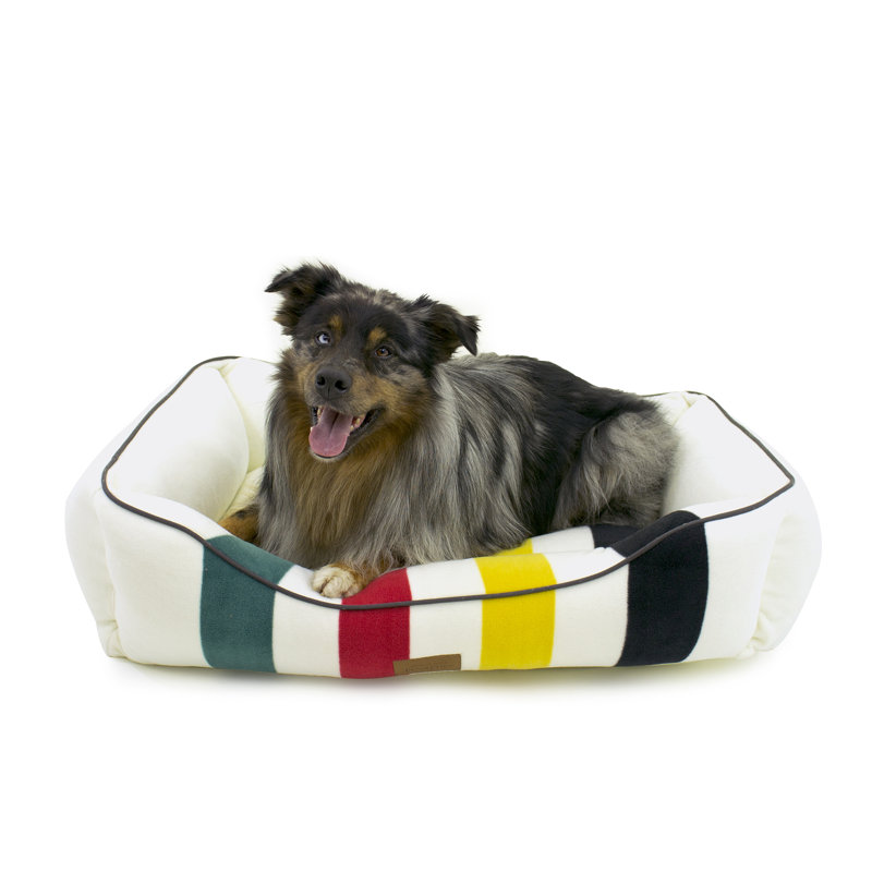 Large Orthopedic Striped Polyester Dog Bed