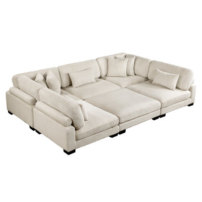 Larry 6-piece L-shape Modular Sectional With Ottoman