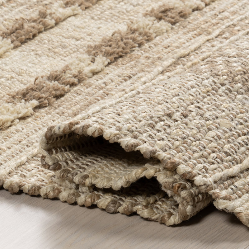 Blakley Textured Plaid Jute Area Rug, Rectangle 4' x 6'