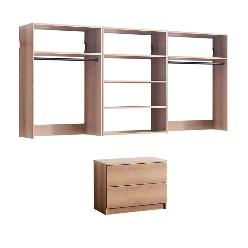 Système de garde-robe autoportant en bois, Chêne