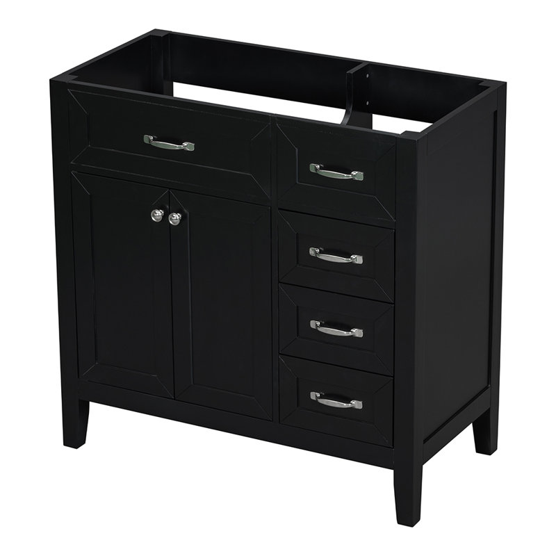 Base de meuble-lavabo simple 35,51 Nadaja seulement, Noir, Argent