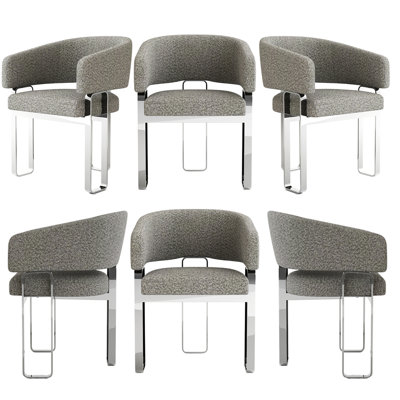Ensemble de 6 chaises de salle à manger rembourrées modernes avec accoudoirs Boucle