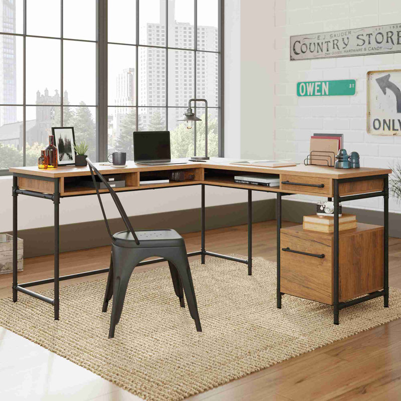 L-Shaped Desk with 1-Inch Thick Desktop