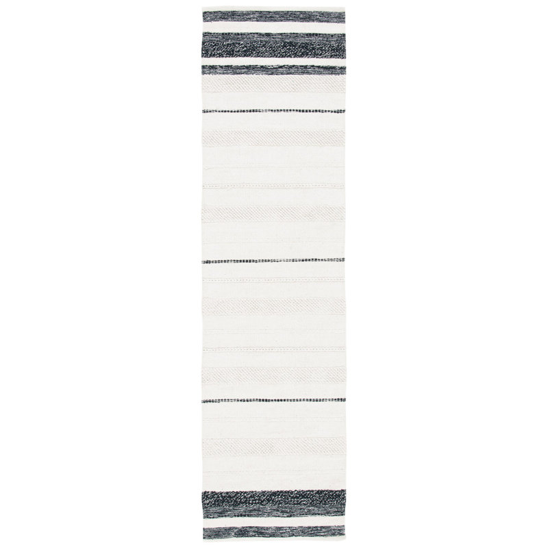 Dorsey Striped Handwoven Cotton Area Rug, Tapis de couloir 2 pi 3 po x 11 pi 7 po