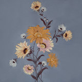 Rose - Botanical Pattern Embroidery Drapery Fabric By The Yard