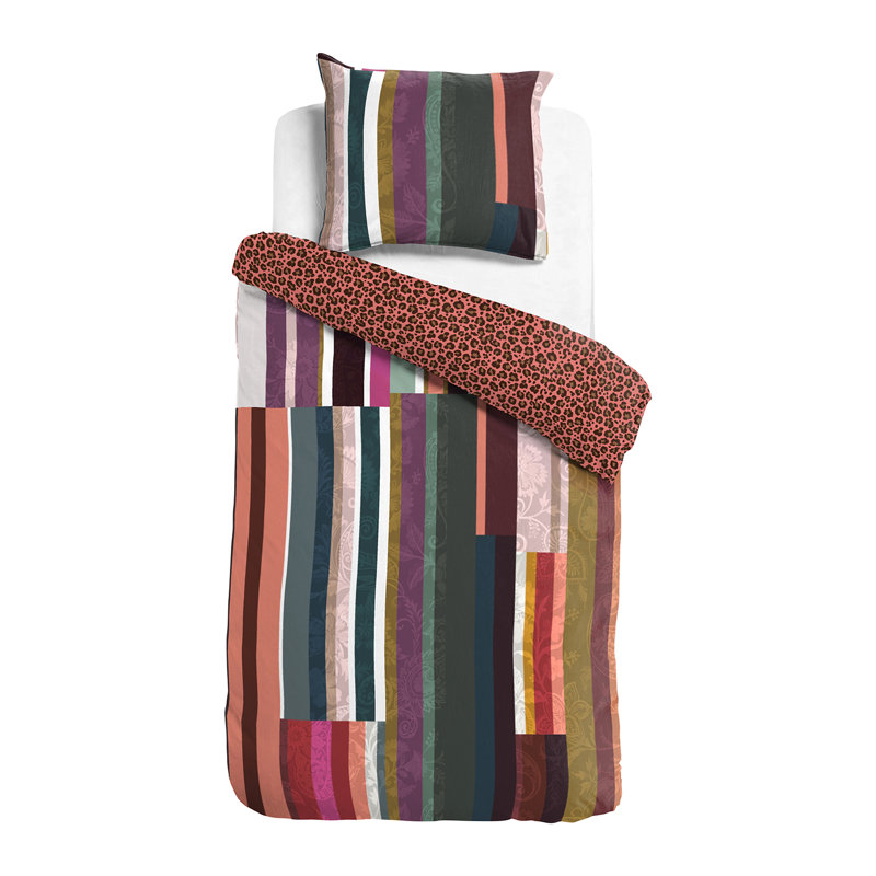 Purple/Brown/Gray Satin 200 TC, 135 x 200 cm  - 1 Pillowcase (80 x80 cm)