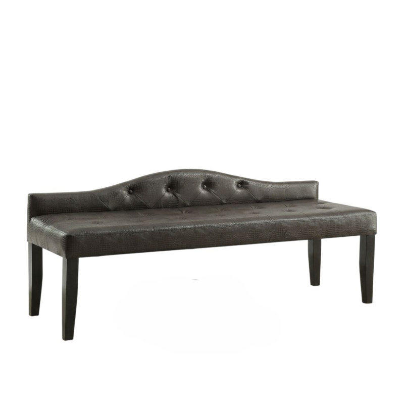 Bryson 64 In. Contemporary Style Brown Leather Bench