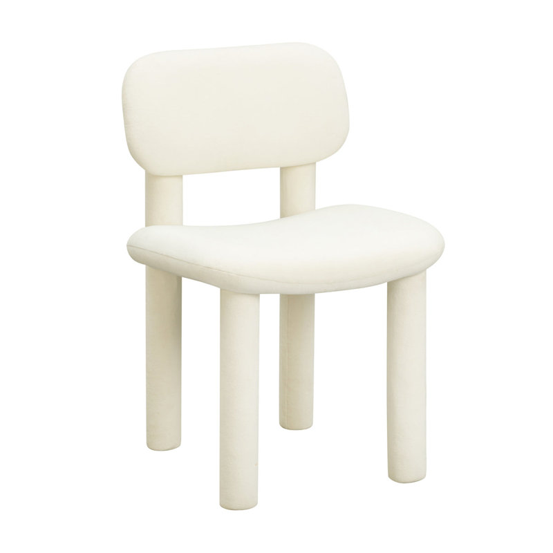 Chaise en velours Linda Performance, Ivoire ivoire