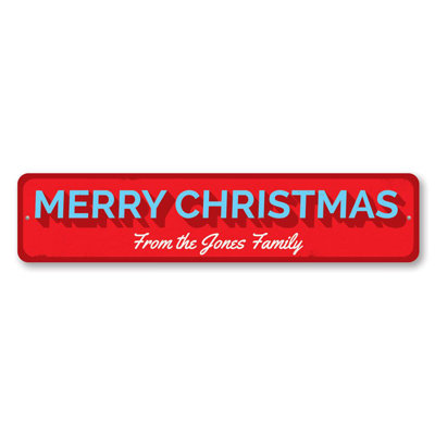 Merry Christmas Family Custom Aluminum Sign