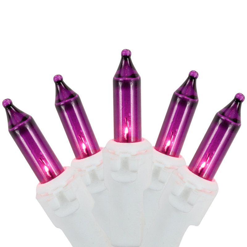 Ensemble de 50 mini lumières de Noël 50 fils, Mauve/blanc