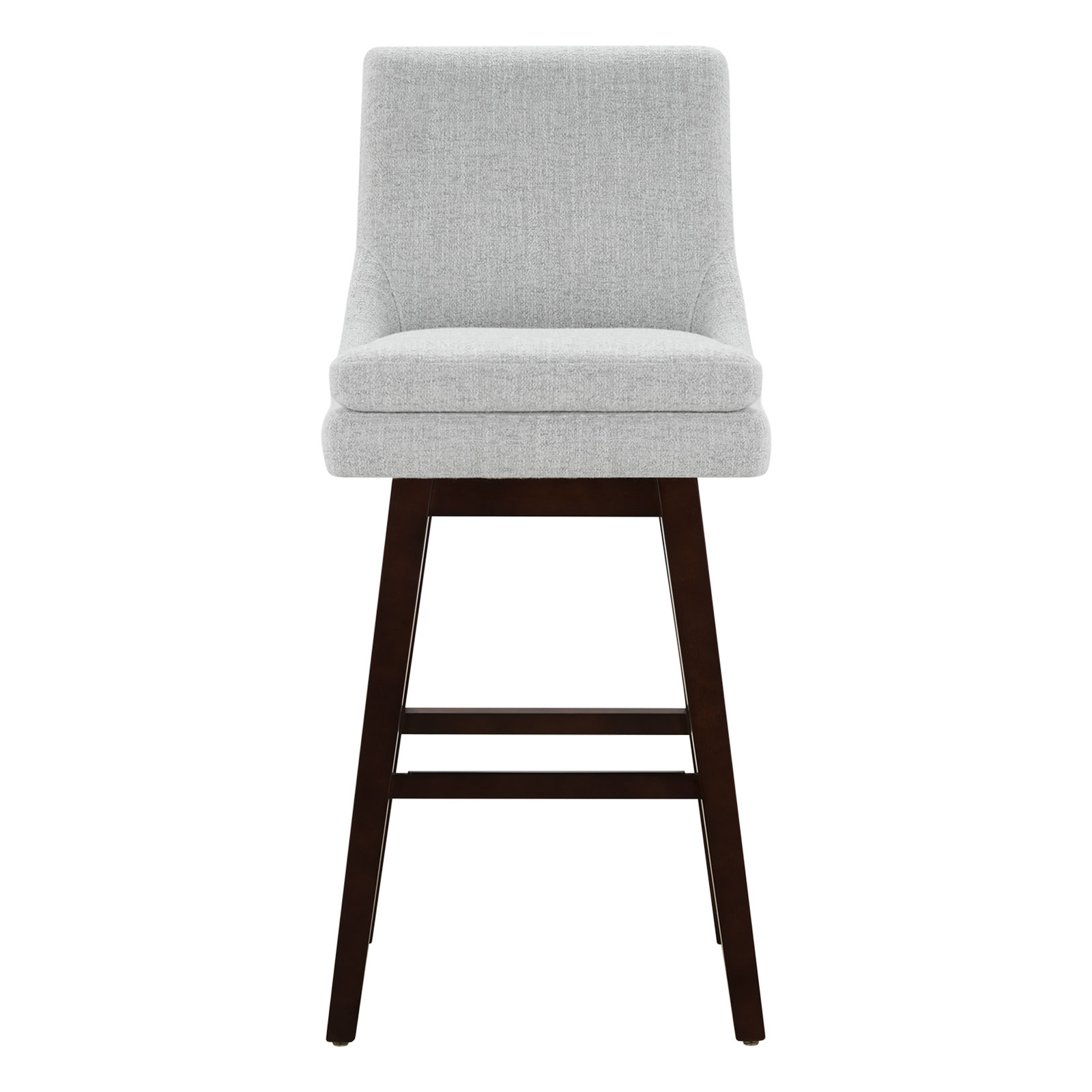 Zahara Swivel Bar and Counter Stool, Nathan Gray Heathered/Walnut, Bar Stool (30” Seat Height)