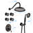 Single-Handle 4-Spray Patterns Bathroom Rain Shower Faucet With Body Jet Handshower(Valve Included)-126529209