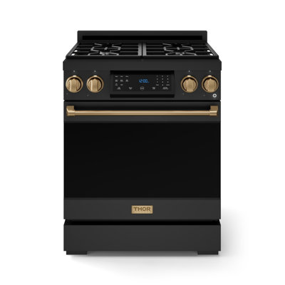 Gordon Ramsay by THOR Kitchen 30 Inch Professional Gas Range with Tilt Panel Touch Control in Black/Bronze
