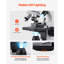 Microscope composé de jumelles, grossissement 40-2000X, microscope composé professionnel pour adulte avec adaptateur de téléphone, lumière DEL, corps en alliage d'aluminium, pour laboratoire, école, maison, éducation