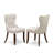 3 Piece Kitchen Table & Chairs Set Contains a Rectangle Wooden Table with Butterfly Leaf and 2 Doeskin Linen Fabric Parsons Chairs, Mahogany-1002072329