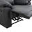 Black Semi-PU Leather Recliner Sofa – Manual Reclining Sofa for Living Room-91916782
