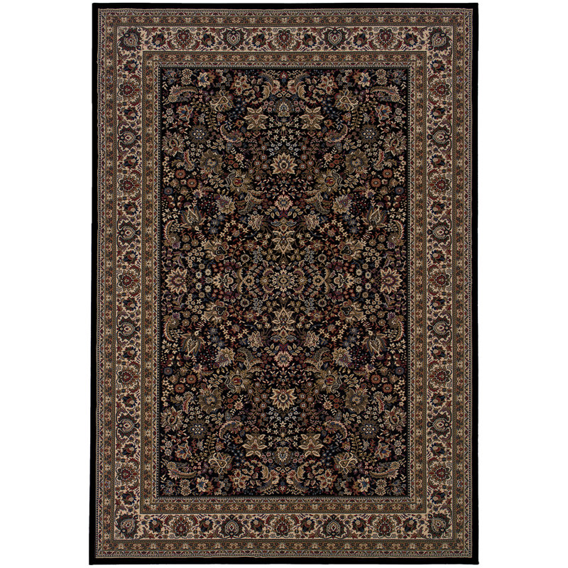 Tapis noir / ivoire Shelburne, Rectangle 10 pi x 12 pi 7 po