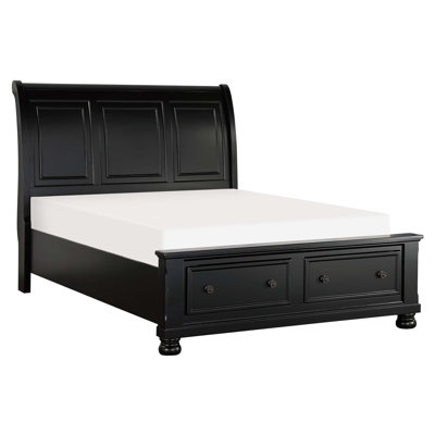 Traditional Sleigh Bed with Engineered Wood and Storage Drawers