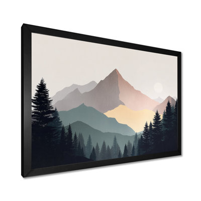 «Morning Mist On The Mountain Horizons», art mural sur montagnes grises