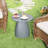 Round Patio Side Table, Metal Steel Outdoor Side Table, Patio Accent End Table-1450385997