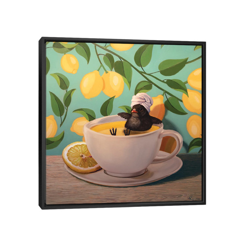 Quand la vie vous donne des citrons, H 37 po x l 37 po, Cadre flottant noir