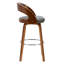 Swivel Upholstered Counter Stool with Solid Wood Frame-2111459815