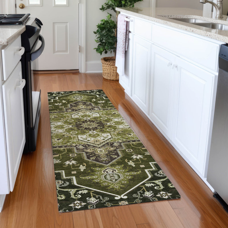 Premium Machine Washable Corum AMF1036 Oriental Rug, Runner 2'3" x 7'6"