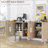 Cabinet with 3 Rattan Doors and Adjustable Shelves-1777617124