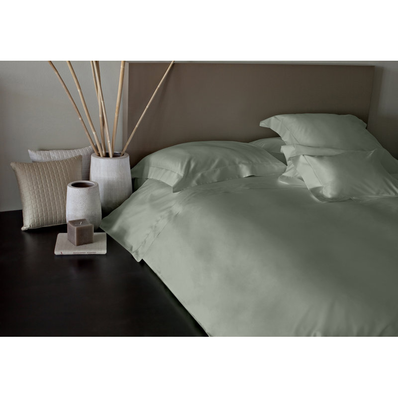 Raffaello Sateen Duvet Cover, Silver Sage, King Duvet Cover