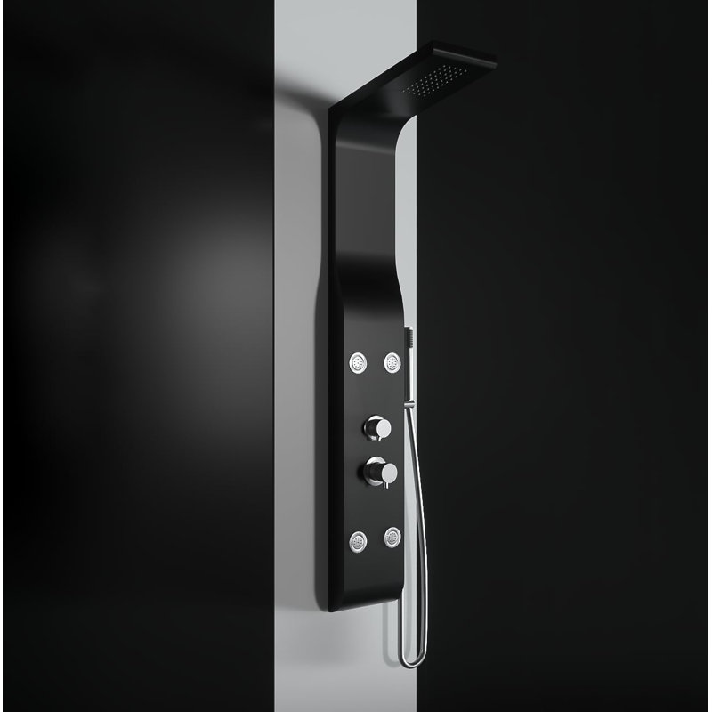 Hydromassage Shower Tower Panel, Black